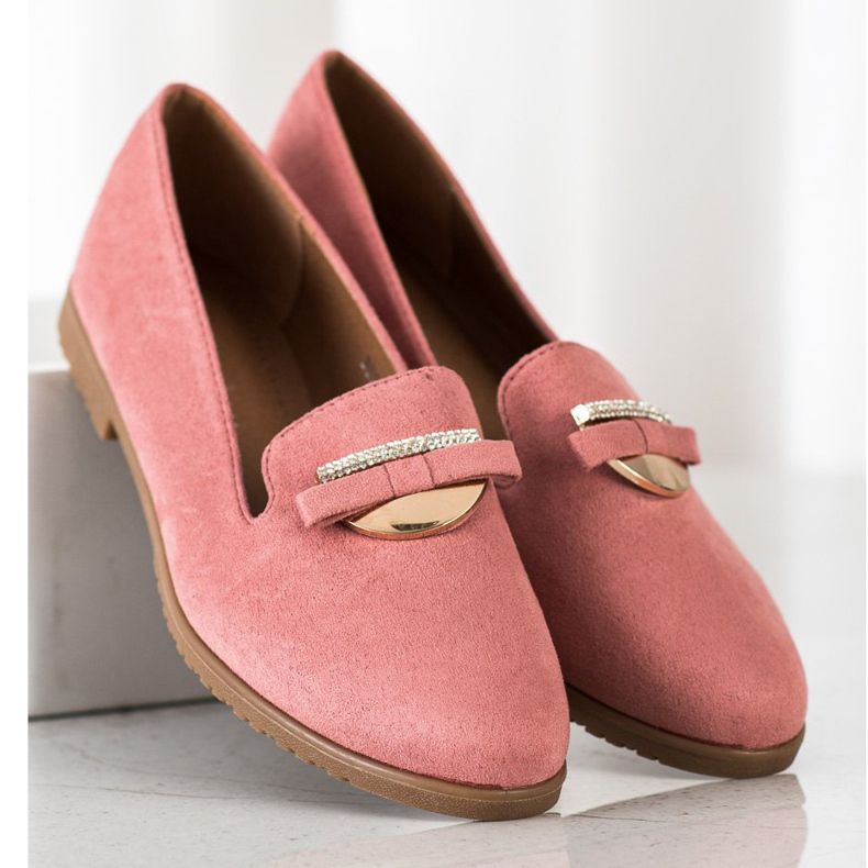 SHELOVET Elegant Lords With Cubic Zirconia pink 2