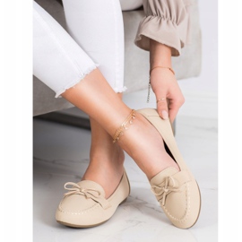 Diamantique Eco Leather Loafers beige 2