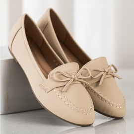 Diamantique Eco Leather Loafers beige 1