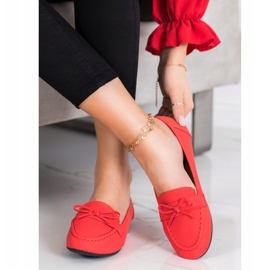 Diamantique Eco Leather Loafers red 2