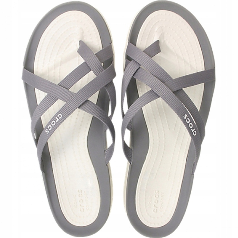 Crocs Women's Slippers Swiftwater Webbing Flip W Light Gray 205479 Oct. grey 2
