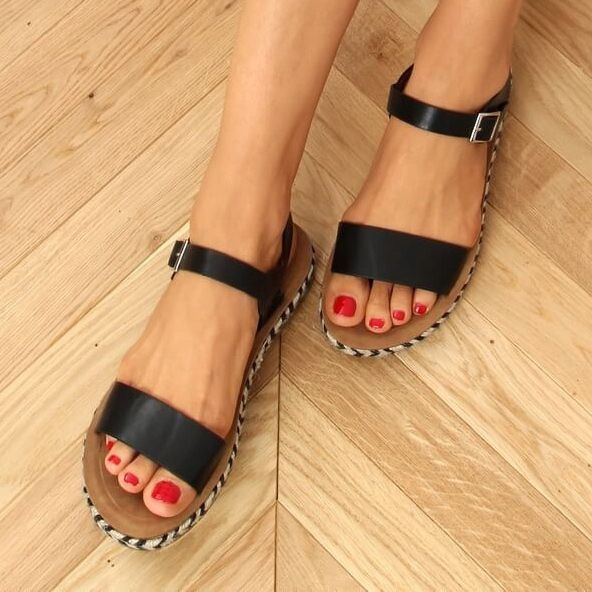 TH005 Black espadrilles sandals 1