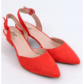 Pumps on a low heel orange 1JB-19075 Orange 1