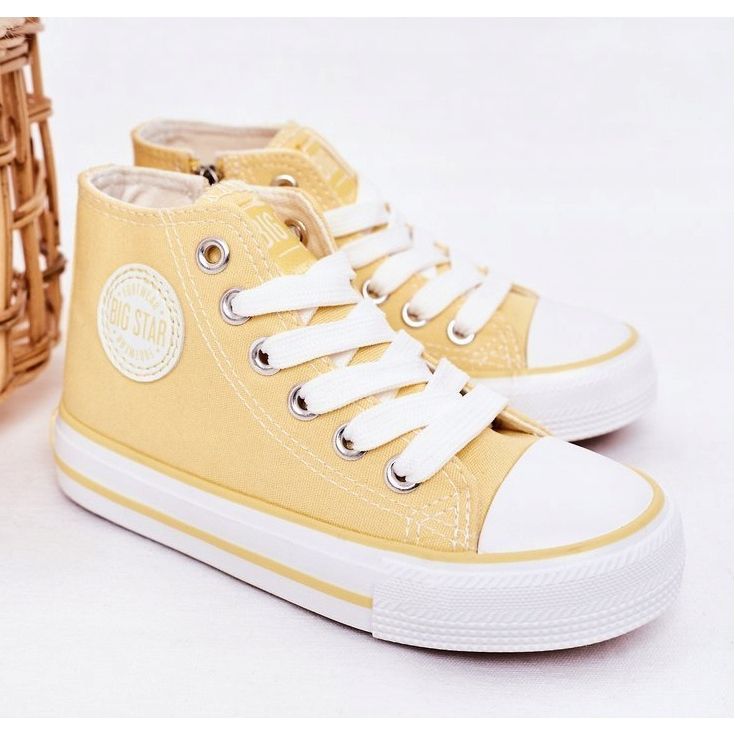 Children's High Sneakers With a zipper Big Star HH374138 Yellow 1