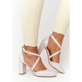Pearl Pumps On A Pillar Sergio Leone SK863 Beige 2