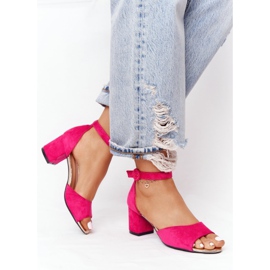 Suede High Heel Sandals Vinceza 21-20100 Fuchsia pink 2