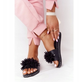 Vinceza 20-30101 Black Rubber Slippers With Jets 2