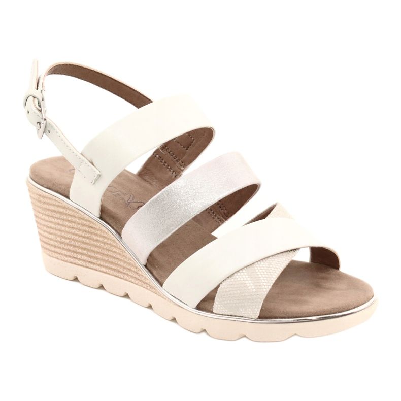 Women's leather sandals Silver Caprice 9-28708-26 1