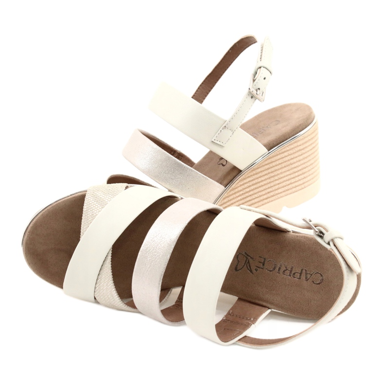 Women's leather sandals Silver Caprice 9-28708-26 4