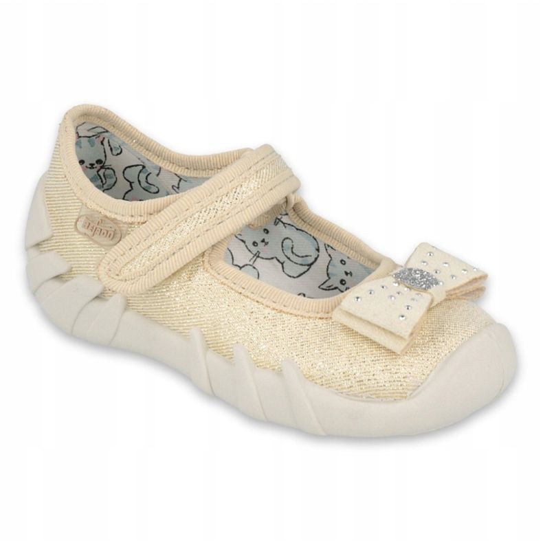 Befado children's slippers with a bow 109p206 gold golden 1