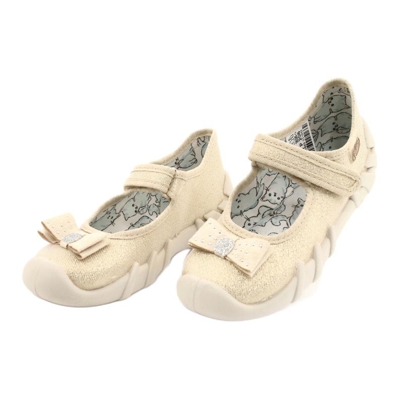 Befado children's slippers with a bow 109p206 gold golden 3