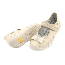 Befado children's slippers with a bow 109p206 gold golden 4