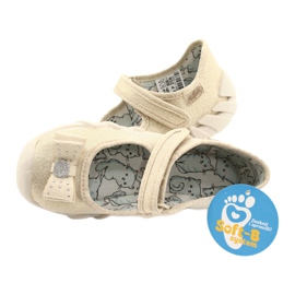 Befado children's slippers with a bow 109p206 gold golden 5