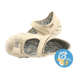 Befado children's slippers with a bow 109p206 gold golden 6