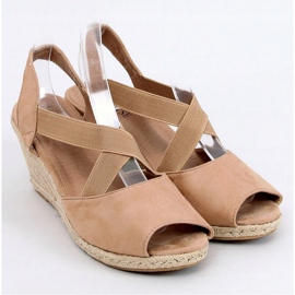 Sandals espadrilles on wedges beige 9R38 Khaki 1