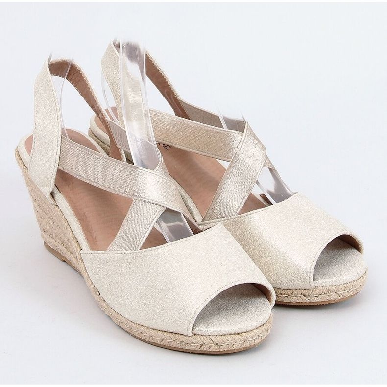 Sandals espadrilles on wedges gold 9R38 Gold golden 1