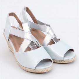 Silver sandals espadrilles on wedges silver 9R38 Silver 1