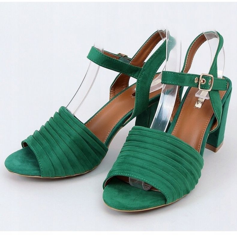 Green high-heeled sandals 1L-19267 Green 1