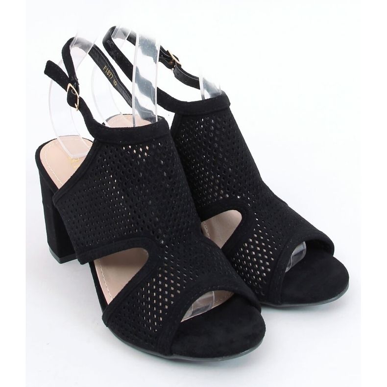 Black high-heeled sandals F1877 Black 1