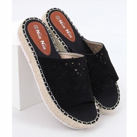 Black openwork espadrilles 99-62A Black 1
