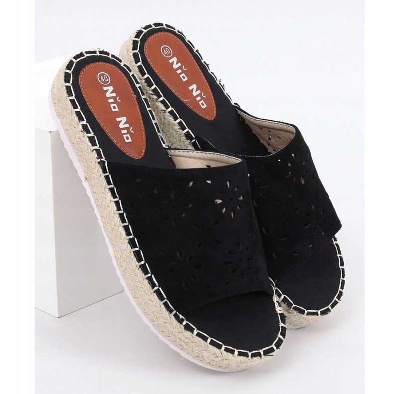 Black openwork espadrilles 99-62A Black 1