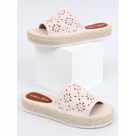 Beige openwork slippers espadrilles 99-62A Beige 1