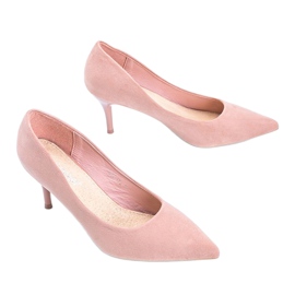 Pink pumps on a stiletto heel made of eco-suede Anissa 2