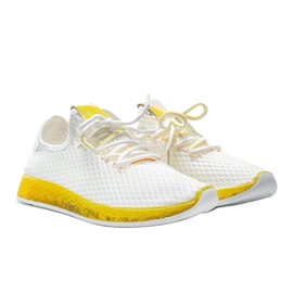 Marley white and yellow slip-on shoes 1
