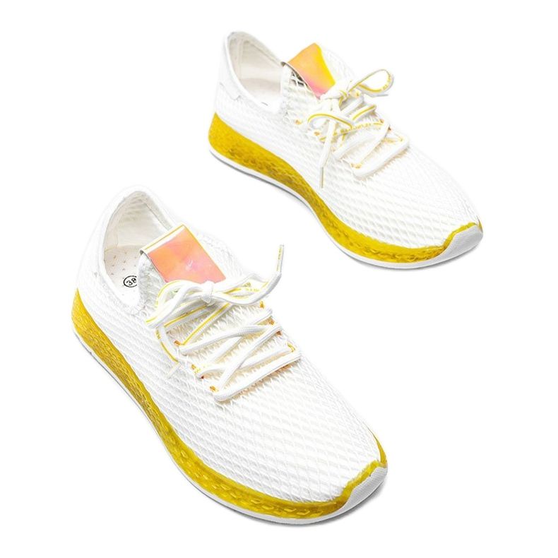 Marley white and yellow slip-on shoes 2