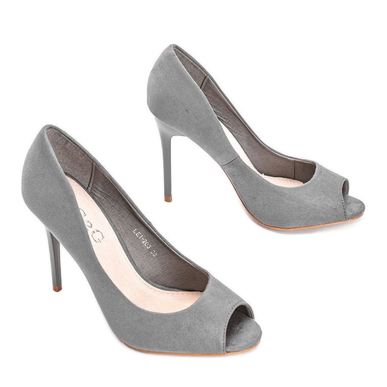 Gray pumps on a stiletto heel Janessa grey 2