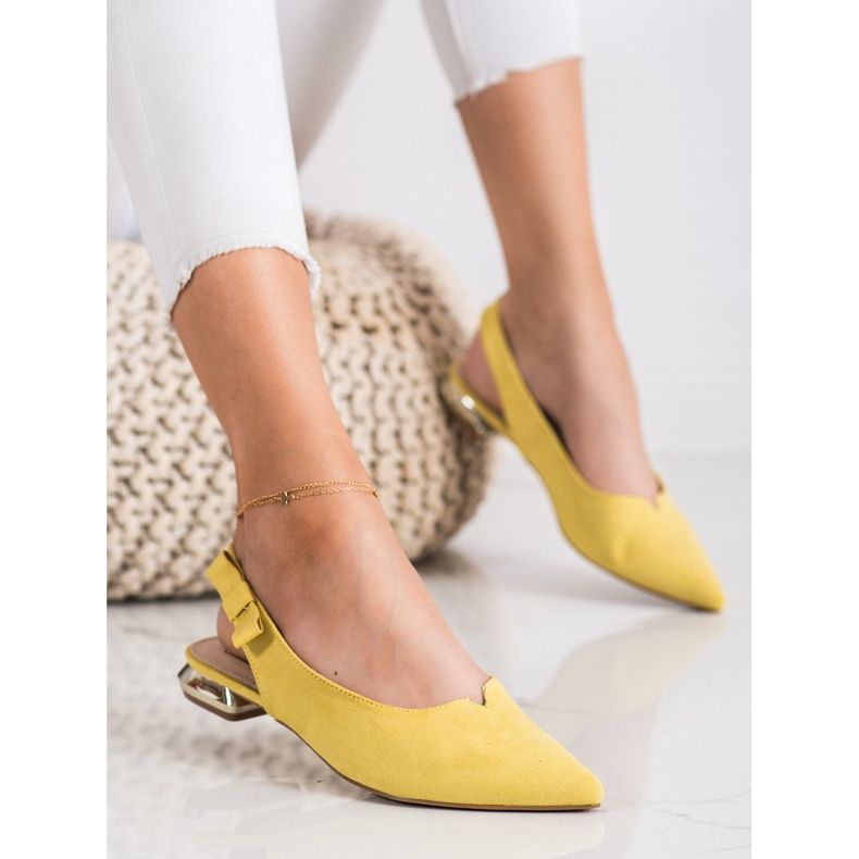 Filippo Yellow Pumps With A Open Heel 1