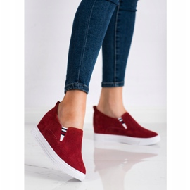 Filippo Leather Wedge Shoes red 1