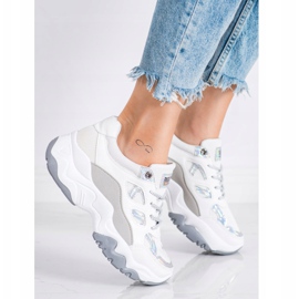 SHELOVET Fashion Lace-up Sneakers white grey 1 SHELOVET Fashion Lace-up Sneakers white grey 1