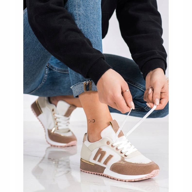 SHELOVET Sport Shoes With Mesh beige white golden 1