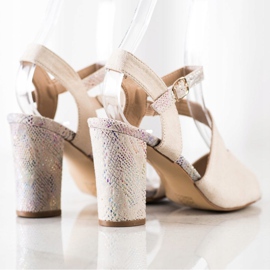 S. BARSKI Sandals With Decorative Heel S.BARSKI beige 1