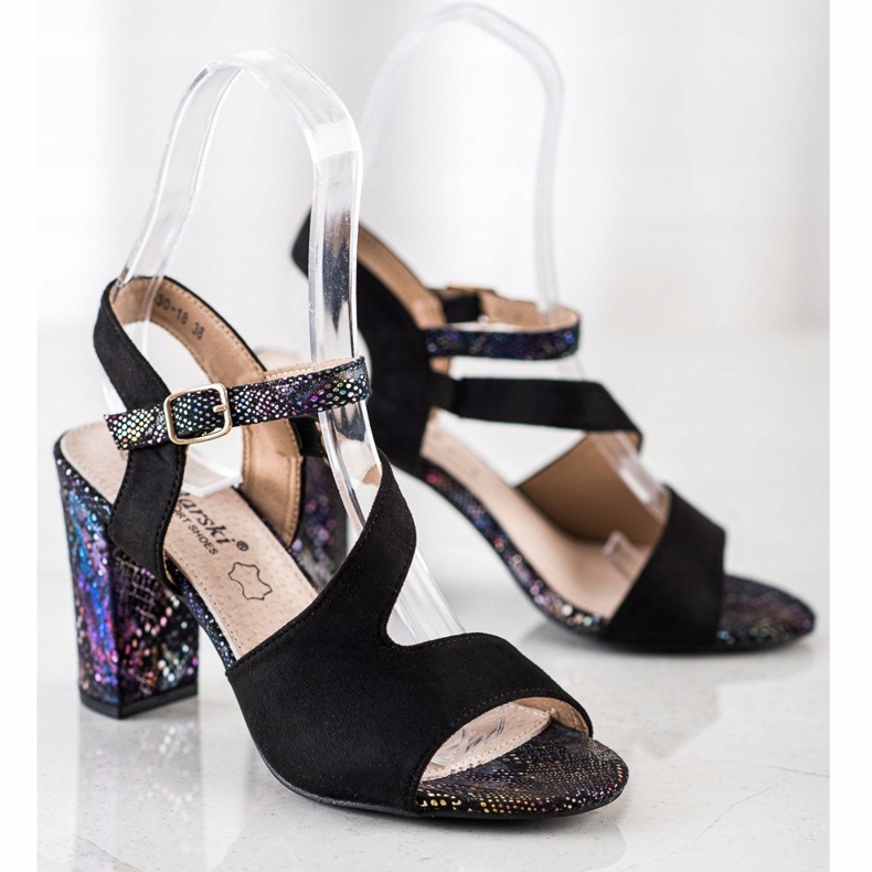 S. BARSKI Sandals With Decorative Heel S.BARSKI black 1