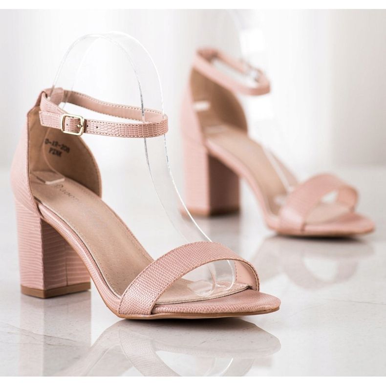 Goodin Classic high-heeled sandals pink 1