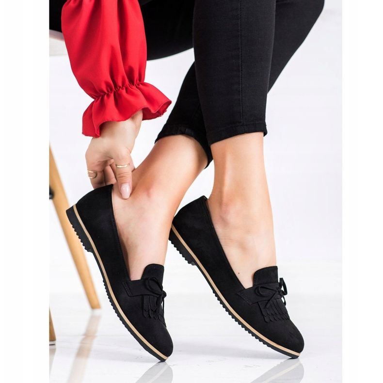 SHELOVET Suede Lords With A Bow black 2