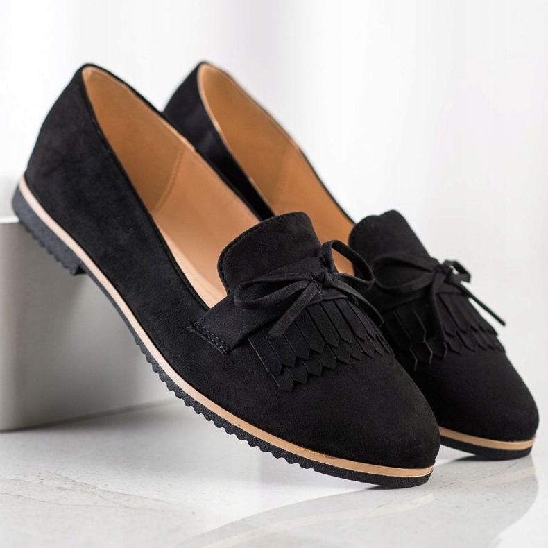 SHELOVET Suede Lords With A Bow black 1