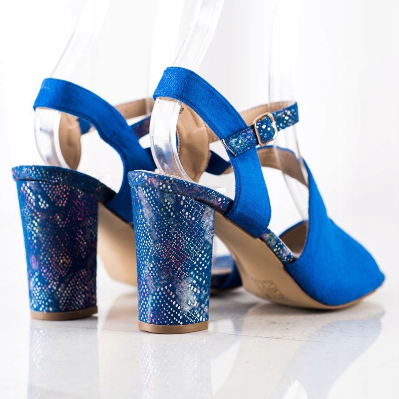 S. BARSKI Sandals With Decorative Heel S.BARSKI blue 1