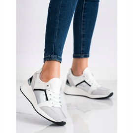 Goodin White and silver leather sneakers black grey 1