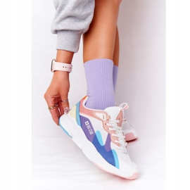 Women's Sport Shoes Memory Foam Big Star HH274809 White-Pink purple blue 1