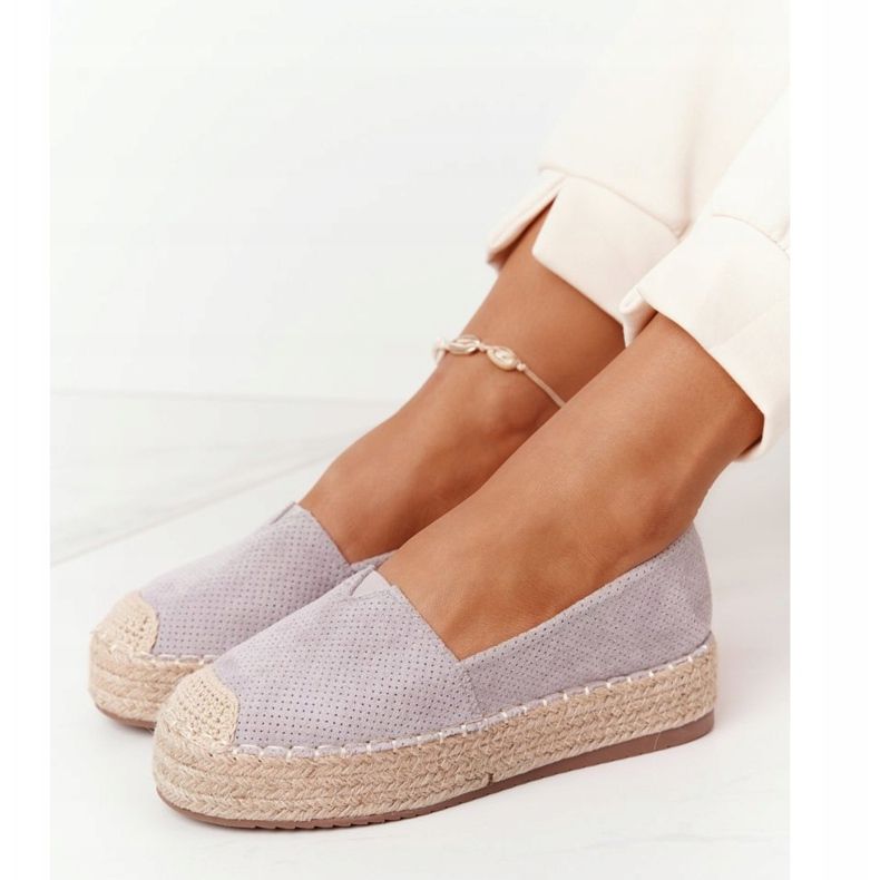Espadrilles On The Straw Gray Highway Platform grey 1