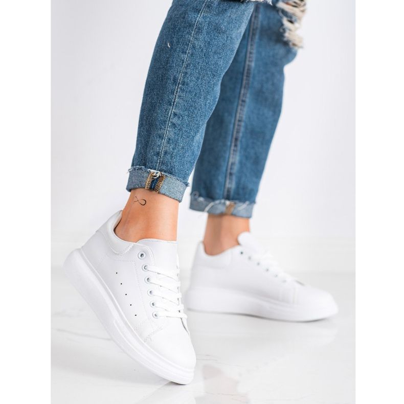 SHELOVET White Sneakers On The Platform 2