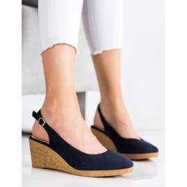 Goodin Comfortable wedge pumps navy blue 1 Goodin Comfortable wedge pumps navy blue 1