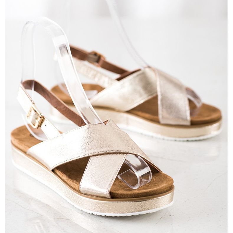 Goodin Golden Sandals On The Platform 2