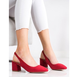 Goodin Slip-on pumps with an exposed heel red 2