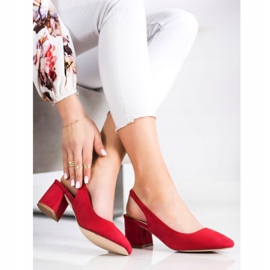 Goodin Slip-on pumps with an exposed heel red 1