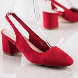 Goodin Slip-on pumps with an exposed heel red 4