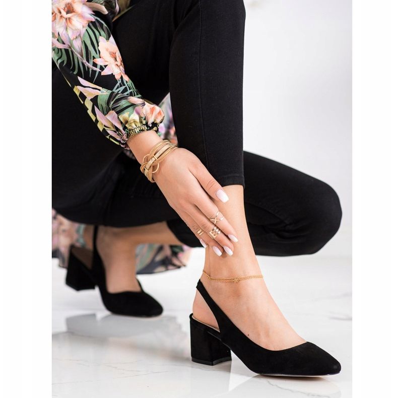 Goodin Slip-on pumps with an exposed heel black 1